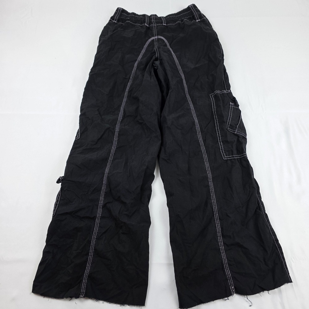 BDG Y2K Cargo Pants Womens XS Black Wide Leg Elastic Waist Utility Pockets - Picture 7 of 14